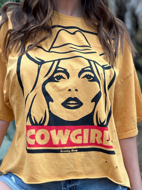 NEW ITEM!!  Vintage Cowgirl Boxy Crop Top