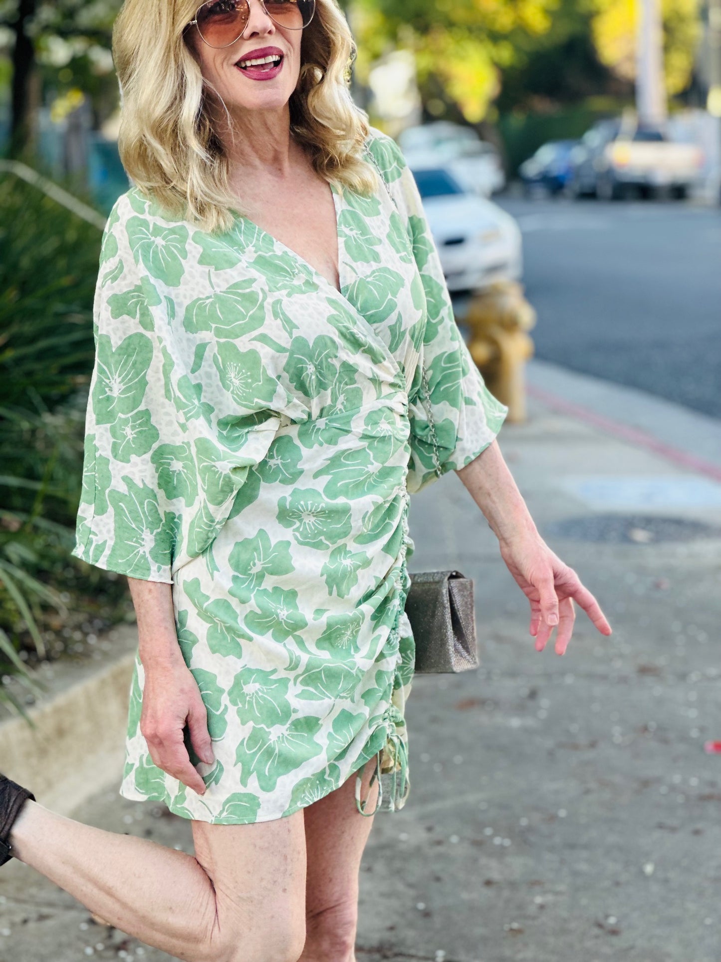 Green Poppy Mini Dress