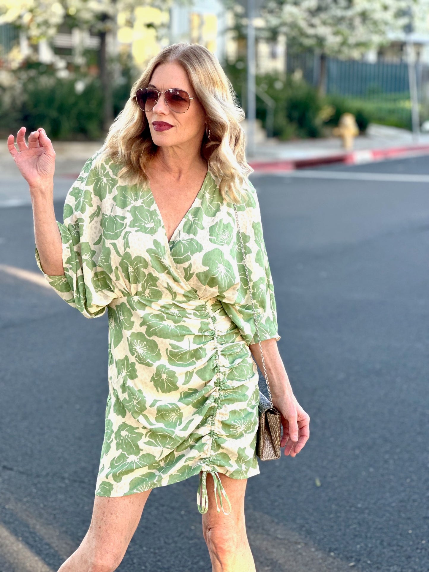 Green Poppy Mini Dress