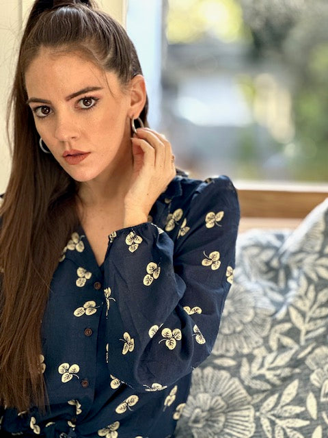 Charlotte Blue Floral Shirt