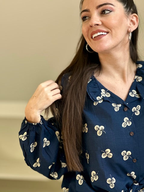 Charlotte Blue Floral Shirt