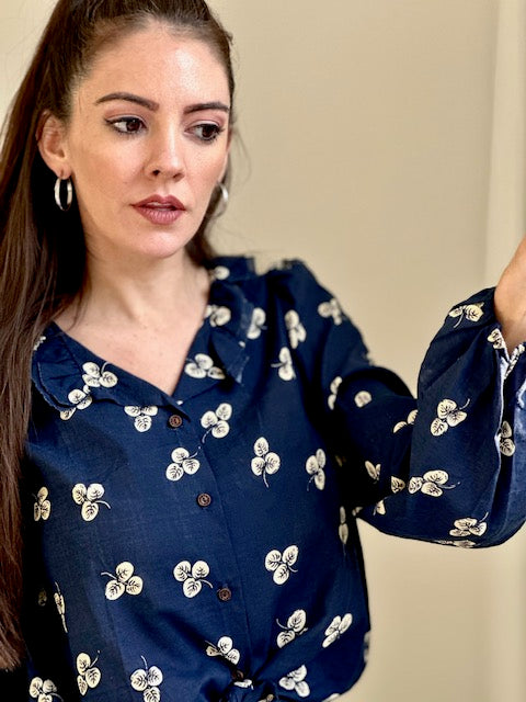 Charlotte Blue Floral Shirt