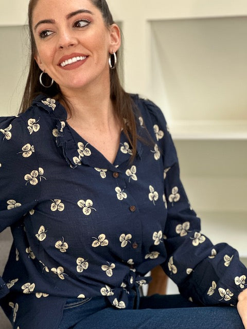 Charlotte Blue Floral Shirt